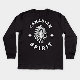 Native Canadian Spirit Vintage Canada Kids Long Sleeve T-Shirt